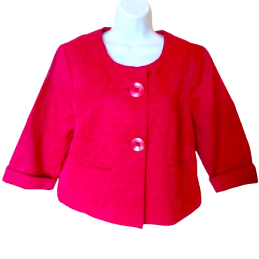 Deep Pink (Fuchsia?) Blazer Jacket Size 14